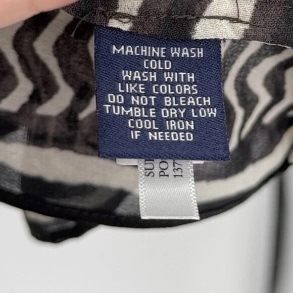 CHAPS Zebra Print Sheer Blouse Kimono Sleeve Animal Print Sz M Boho Tie Waist - Picture 5 of 8